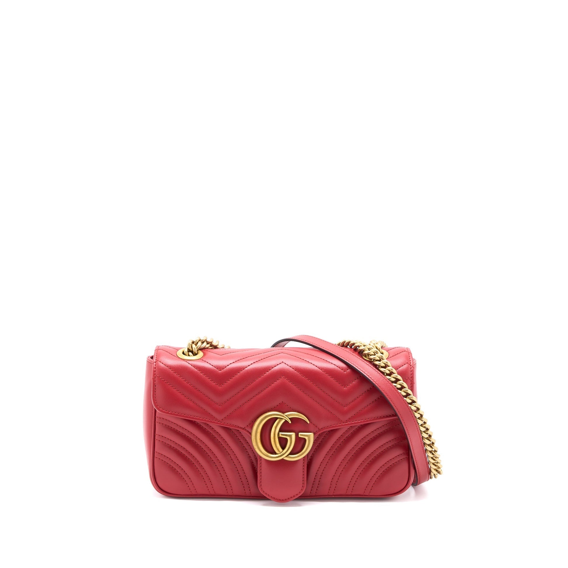 Gucci Marmont Bag Calfskin Brushed Red Small Travel Bag