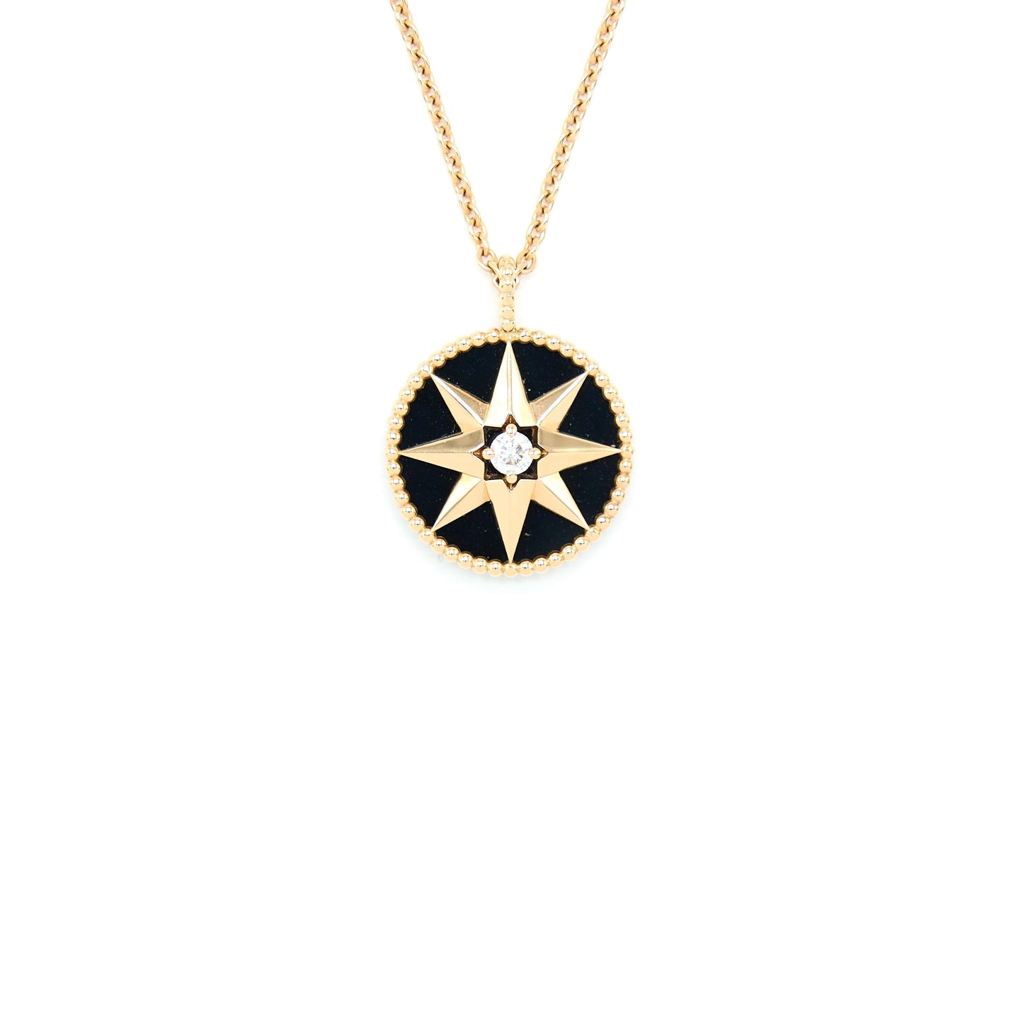 Dior Rose Des Vents Medallion Rose With Diamond Gold Large Travel Bag
