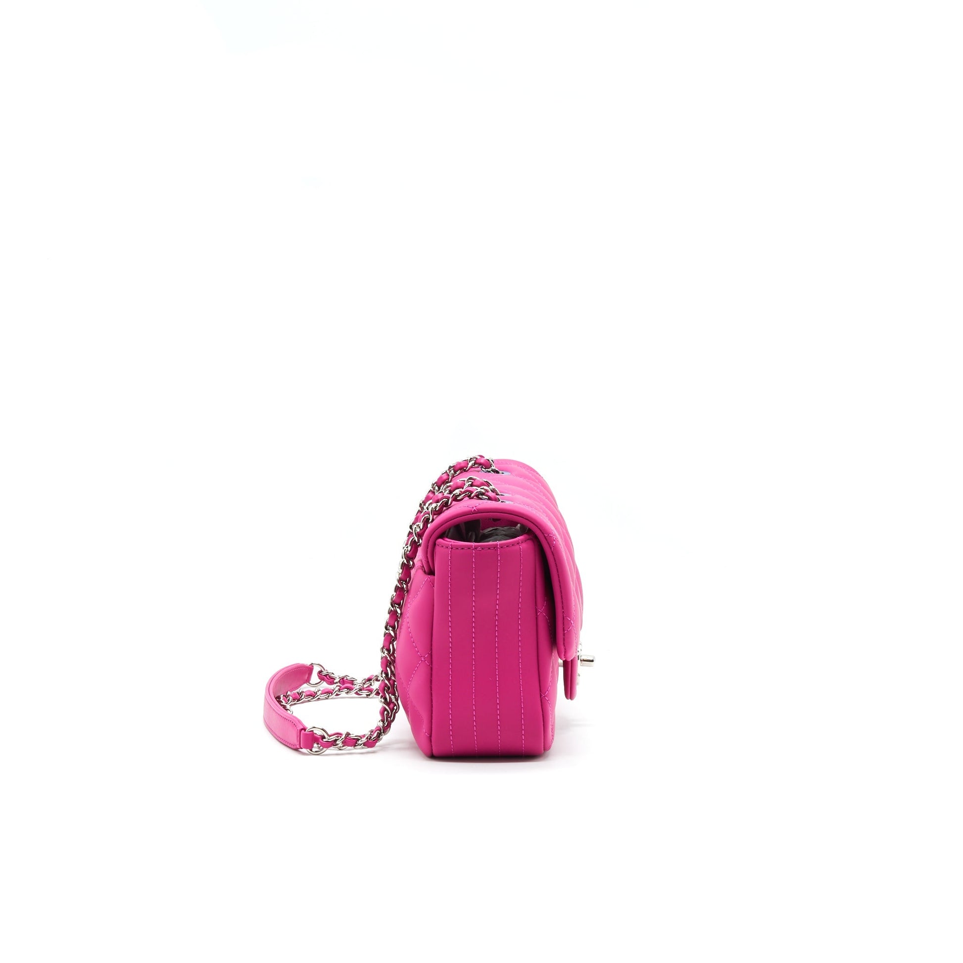 Chanel Rubber quilted lambskin flap Bag pink SHW