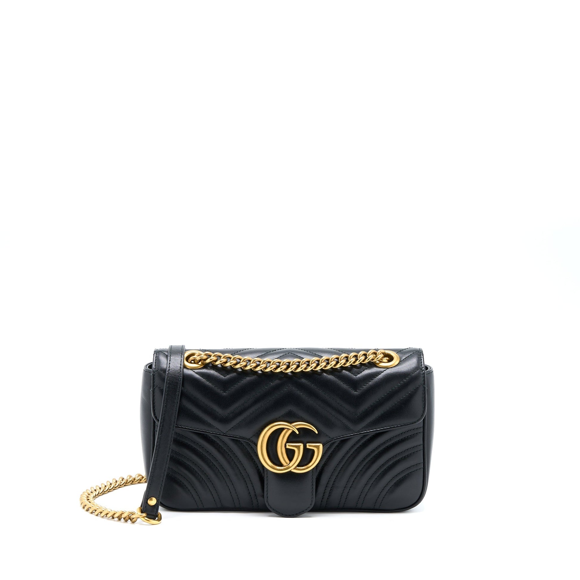 Gucci Marmont Shoulder Bag Matelasse Black Ghw 2