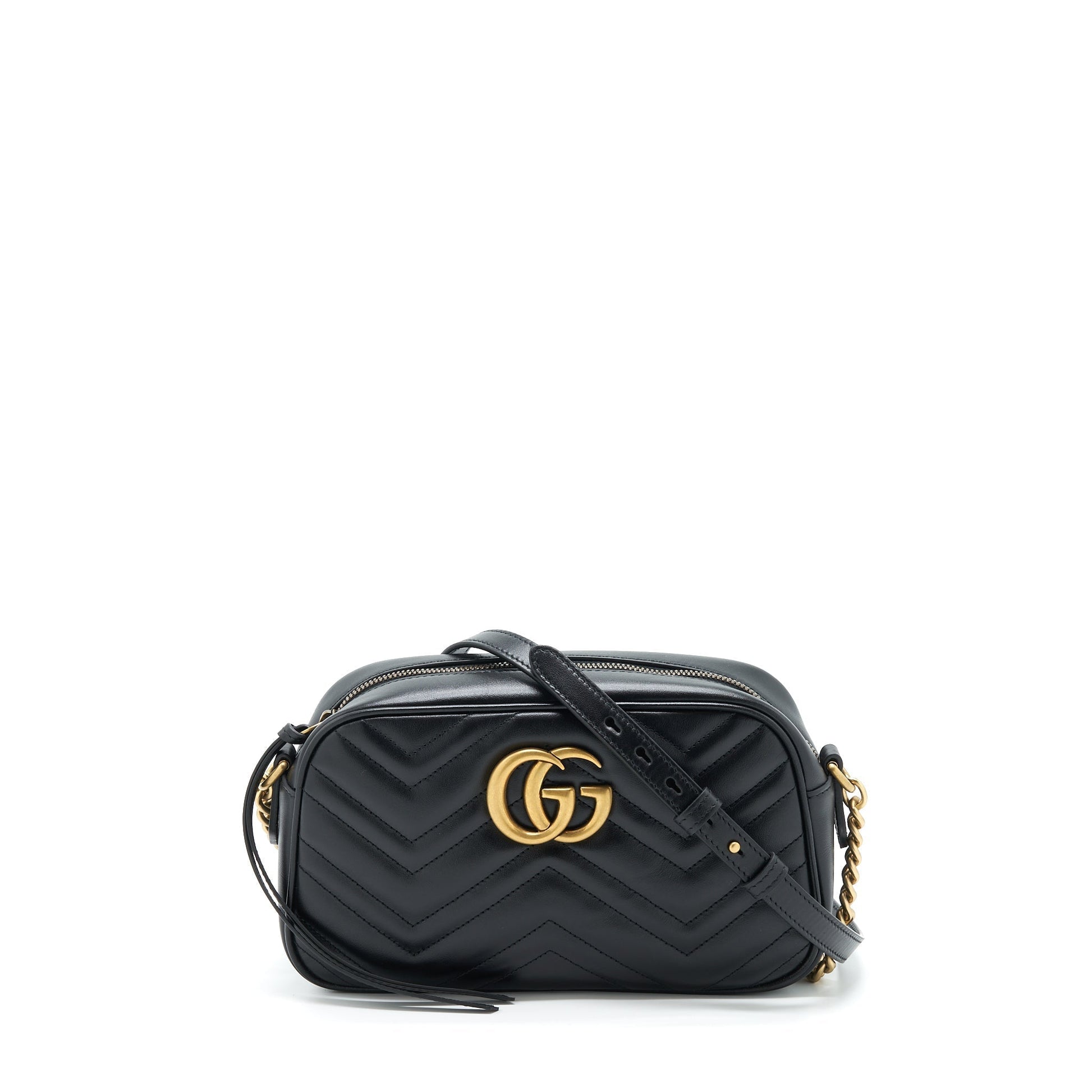 Gucci Marmont Shoulder Bag Calfskin Matelasse Black