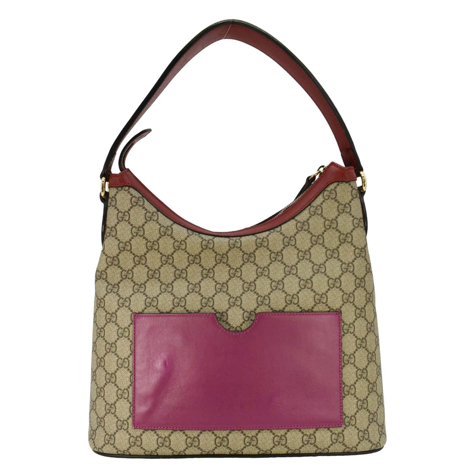 Gucci Linea Supreme Hobo Shoulder Bag Canvas Beige