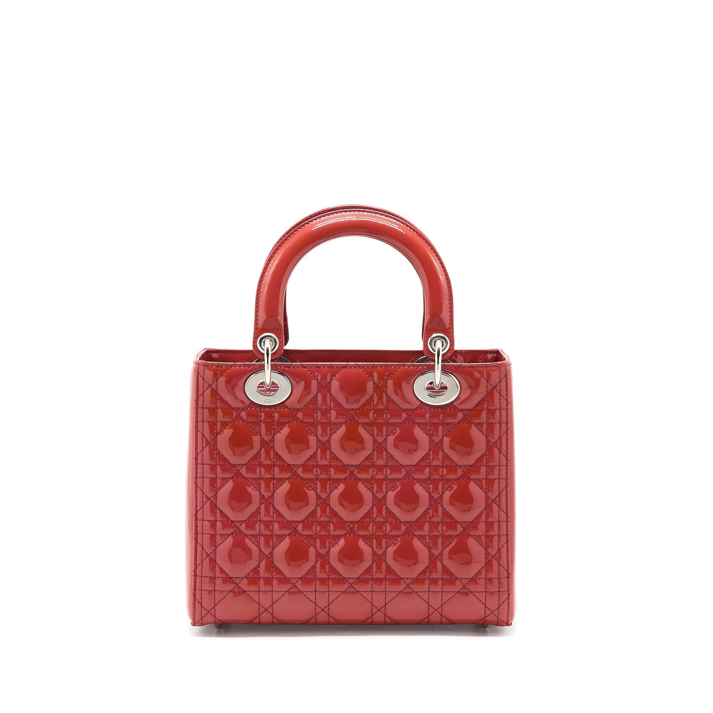 Dior Lady Patent Orange Handbag Medium Travel Bag