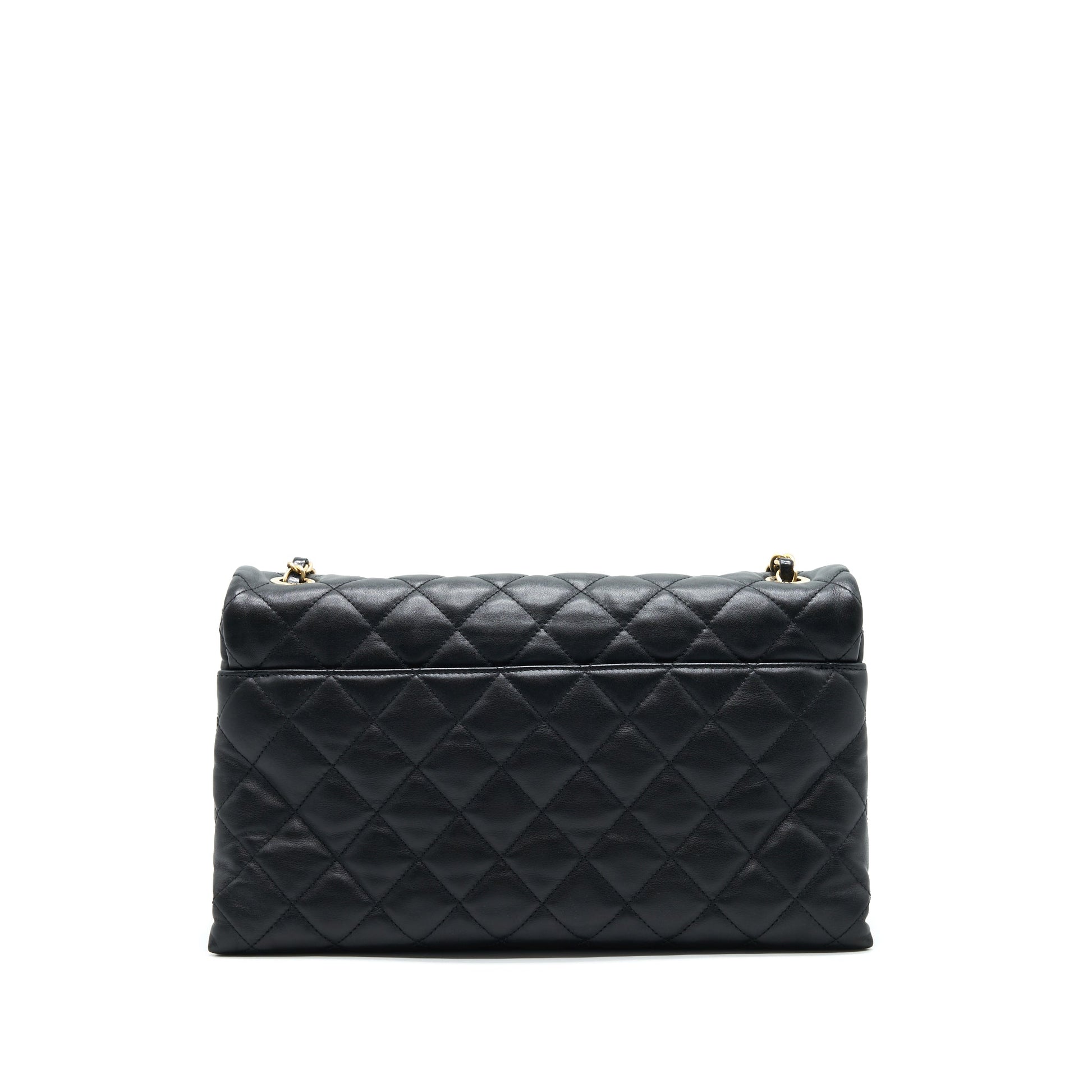 Chanel Single Flap Calfskin GHW Black Shoulder Bag