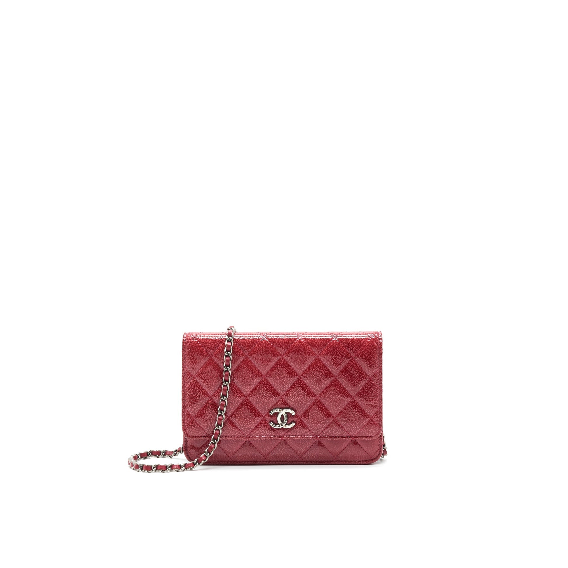Chanel ON PATENT SHW Red Leather Wallet Case