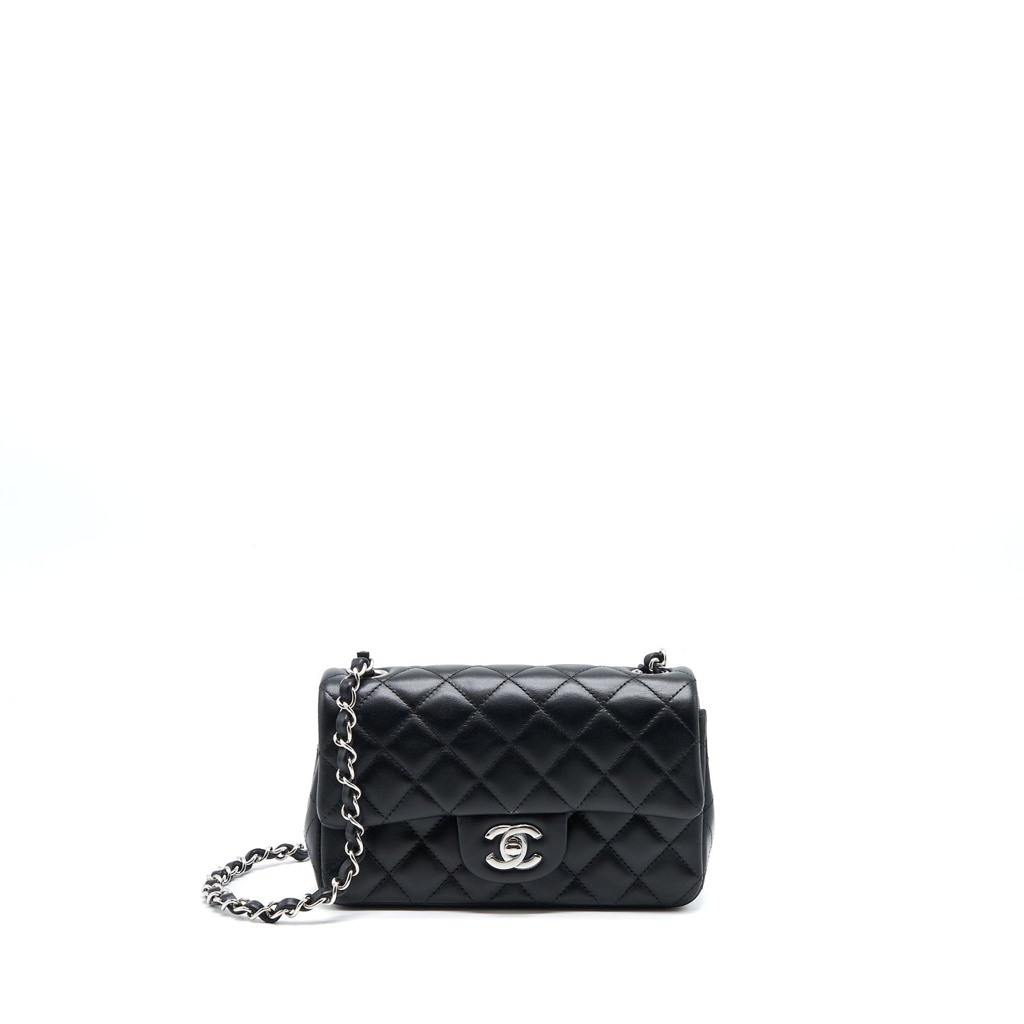 Chanel Rectangular Lambskin SHW Microchip Black Mini Bag