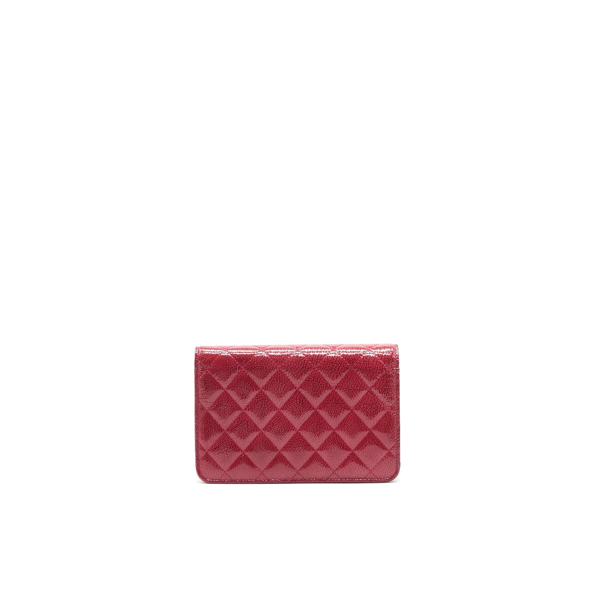 Chanel ON PATENT SHW Red Leather Wallet Case