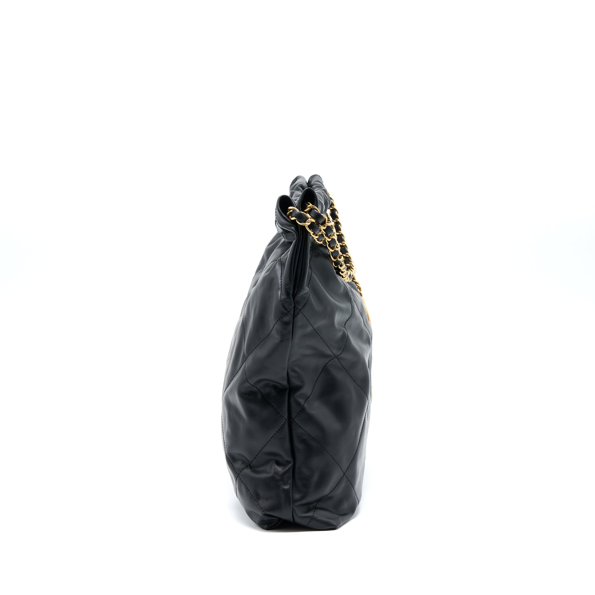 Chanel 22 Shiny Calfskin GHW Microchip Black Handbag Microchip 1