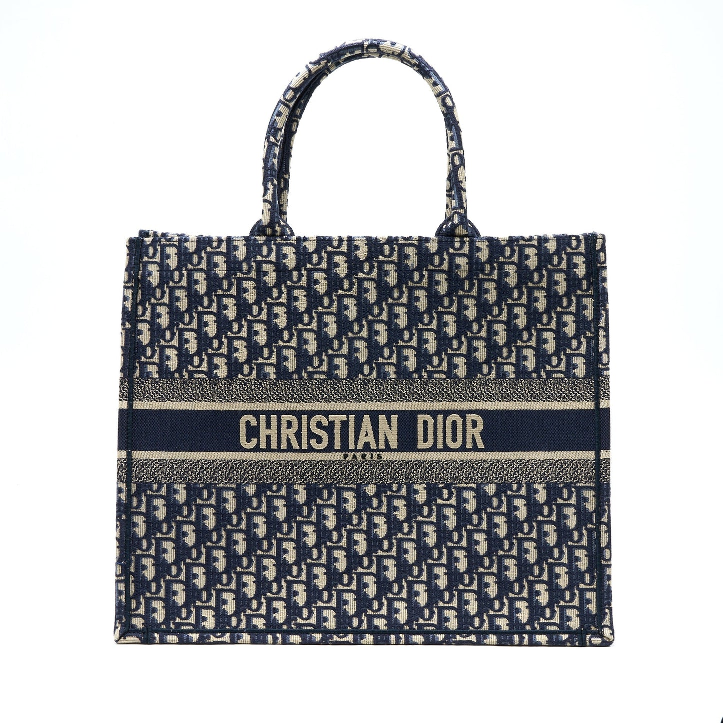 Dior Book Tote Oblique Jacquard Handbag Blue Large Tote Bag