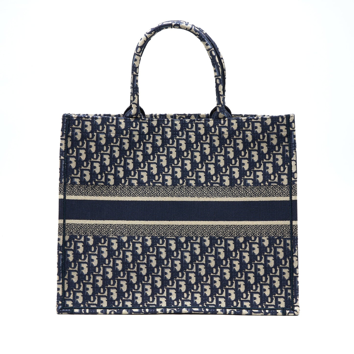 Dior Book Tote Oblique Jacquard Handbag Blue Large Tote Bag