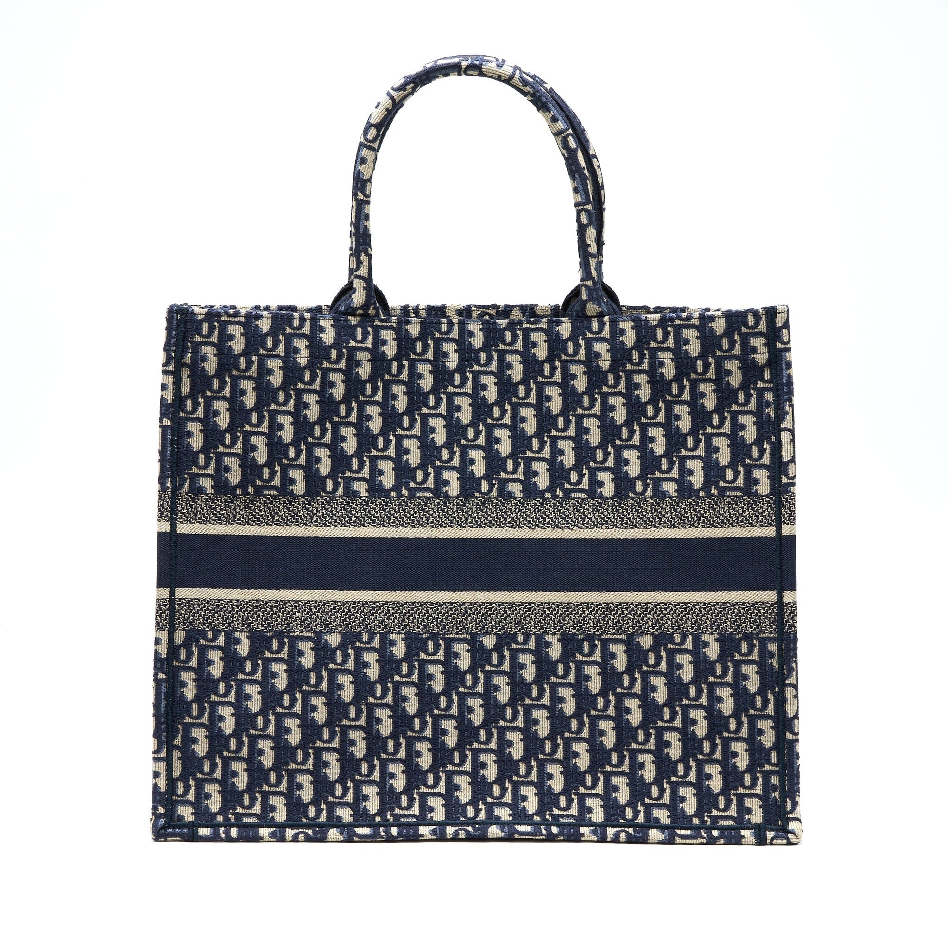 Dior Book Tote Oblique Jacquard Handbag Blue Large Tote Bag