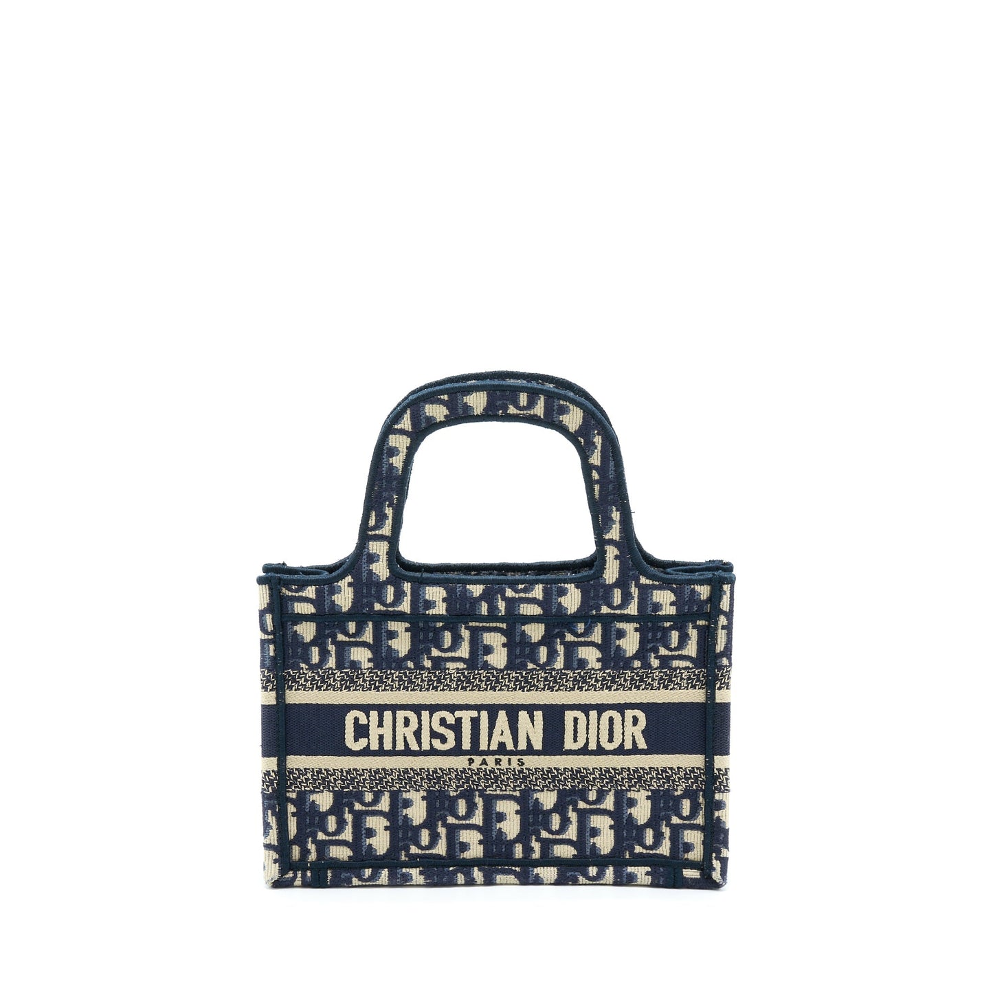 Dior Book Tote Oblique Embriodery Handbag Blue Mini Tote Bag