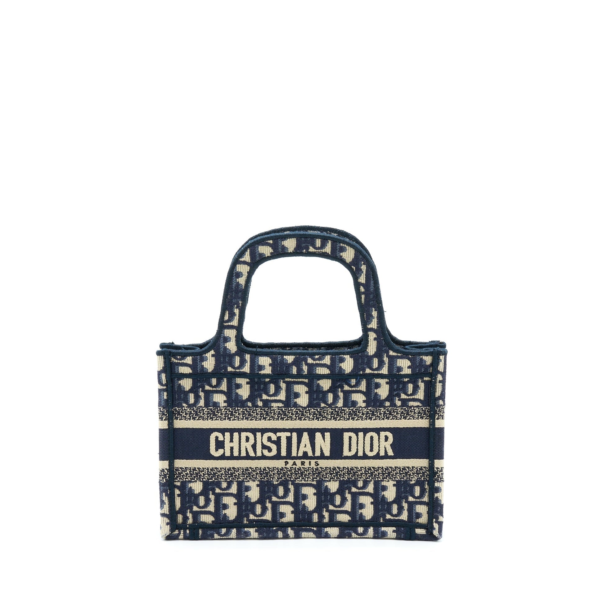 Dior Book Tote Oblique Embriodery Handbag Blue Mini Tote Bag