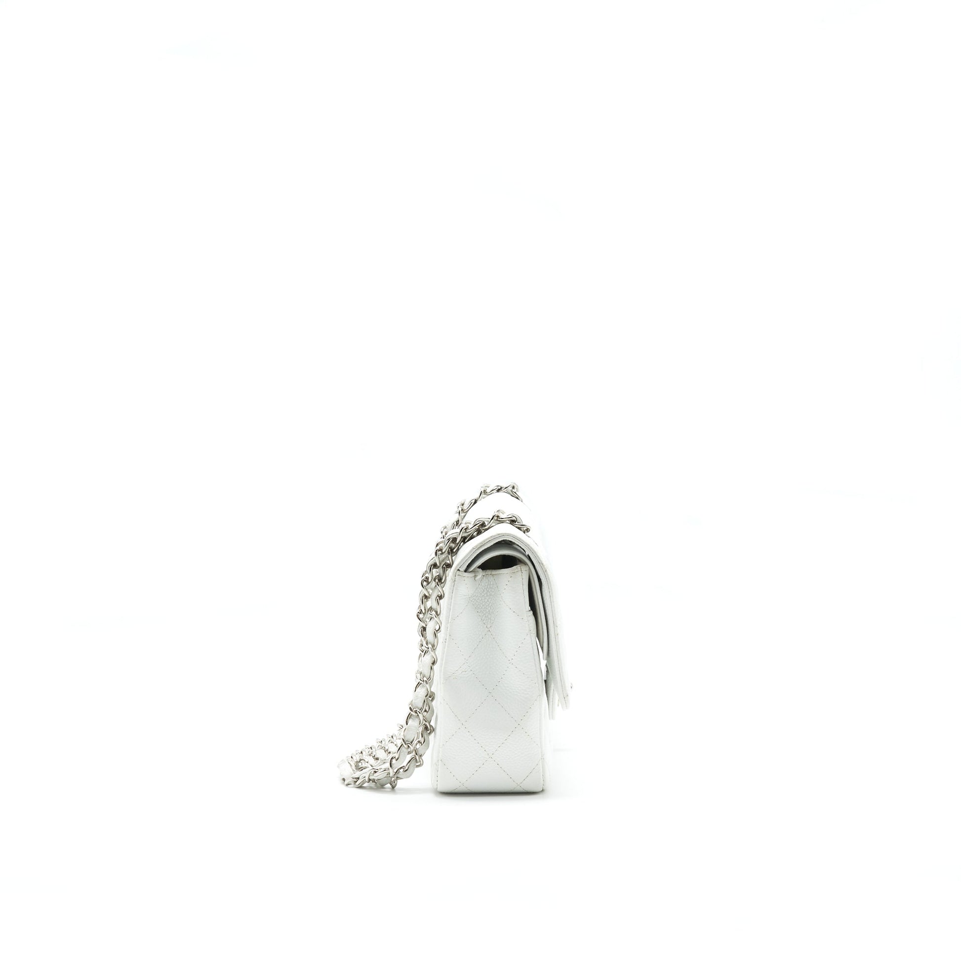 Chanel CLASSIC DOUBLE FLAP CAVIAR SHW White Shoulder Bag