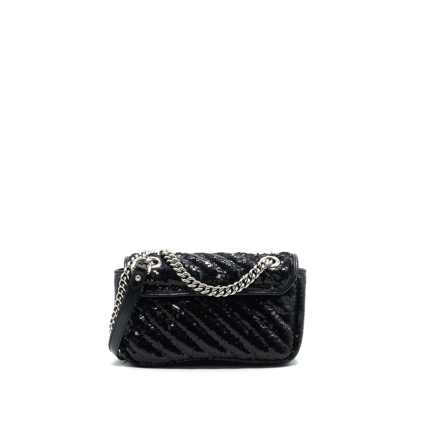 Gucci Marmont Sequin Shoulder Bag Black Mini