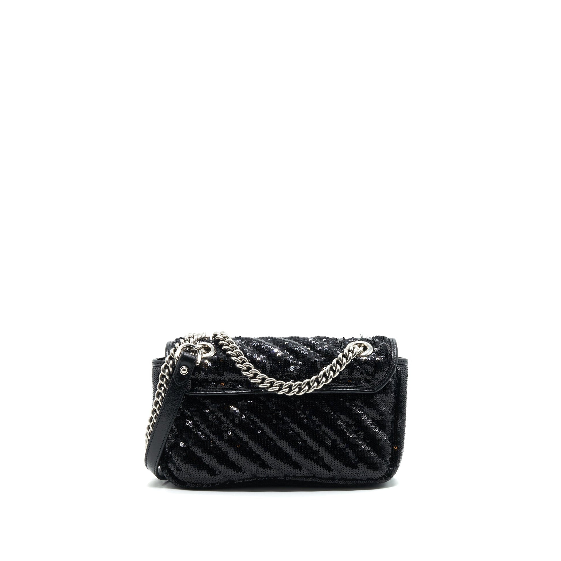 Gucci Marmont Sequin Shoulder Bag Black Mini