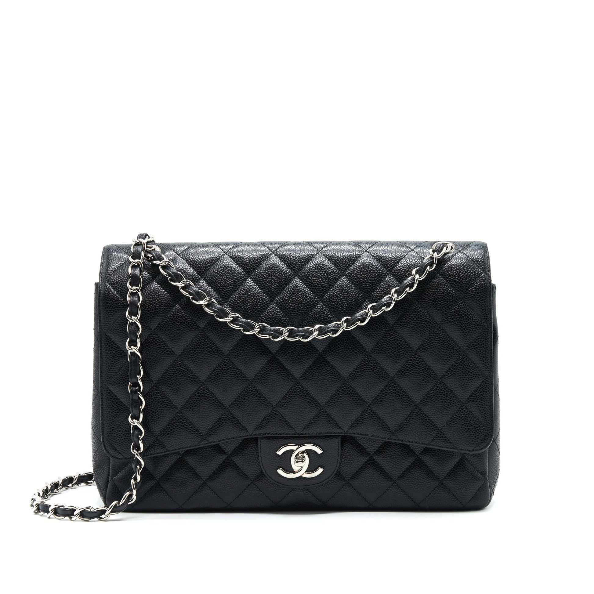 Chanel Maxi Flap Caviar SHW Black Shoulder Bag