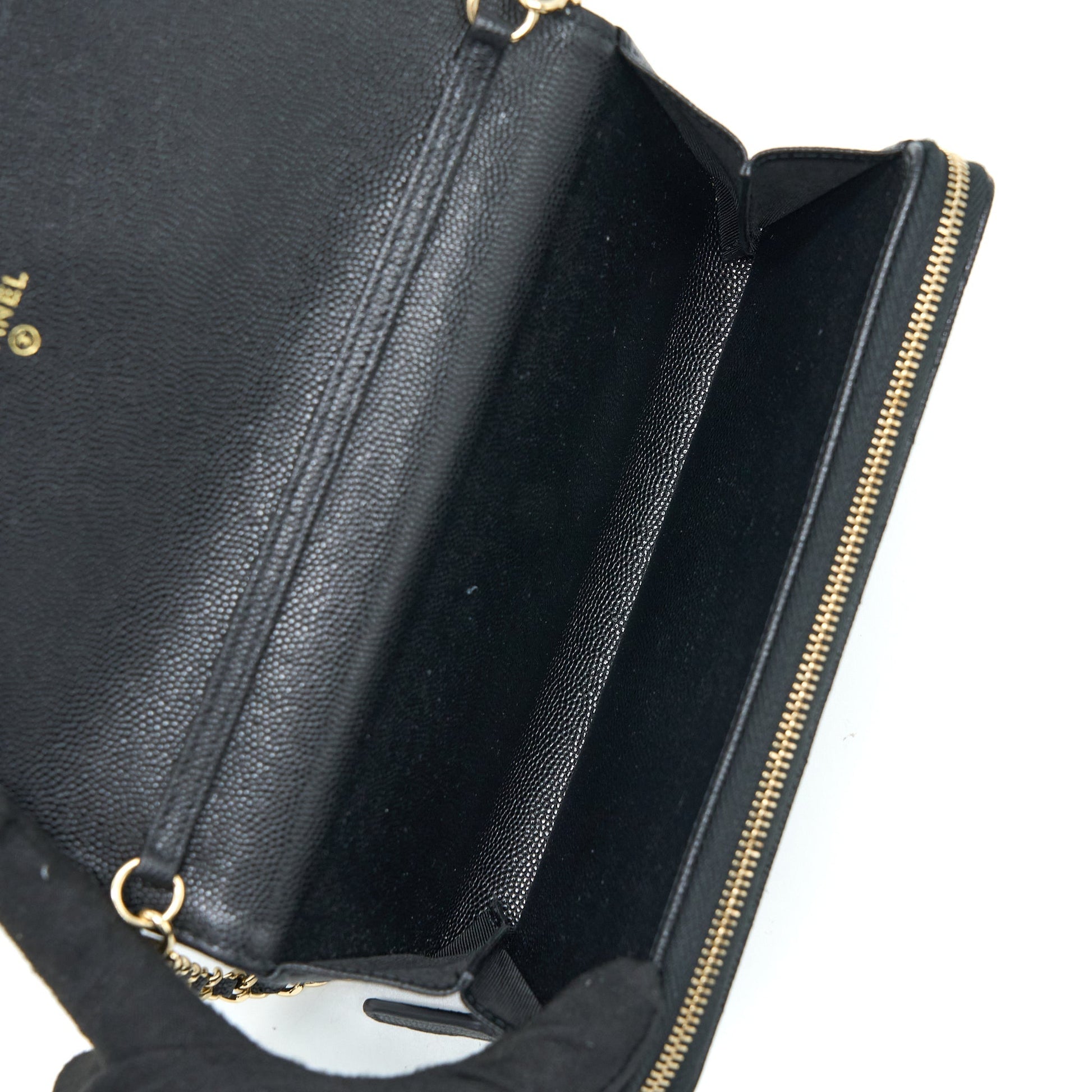 Chanel 3 1 on Caviar LGHW Black Wallet Case Black Lghw