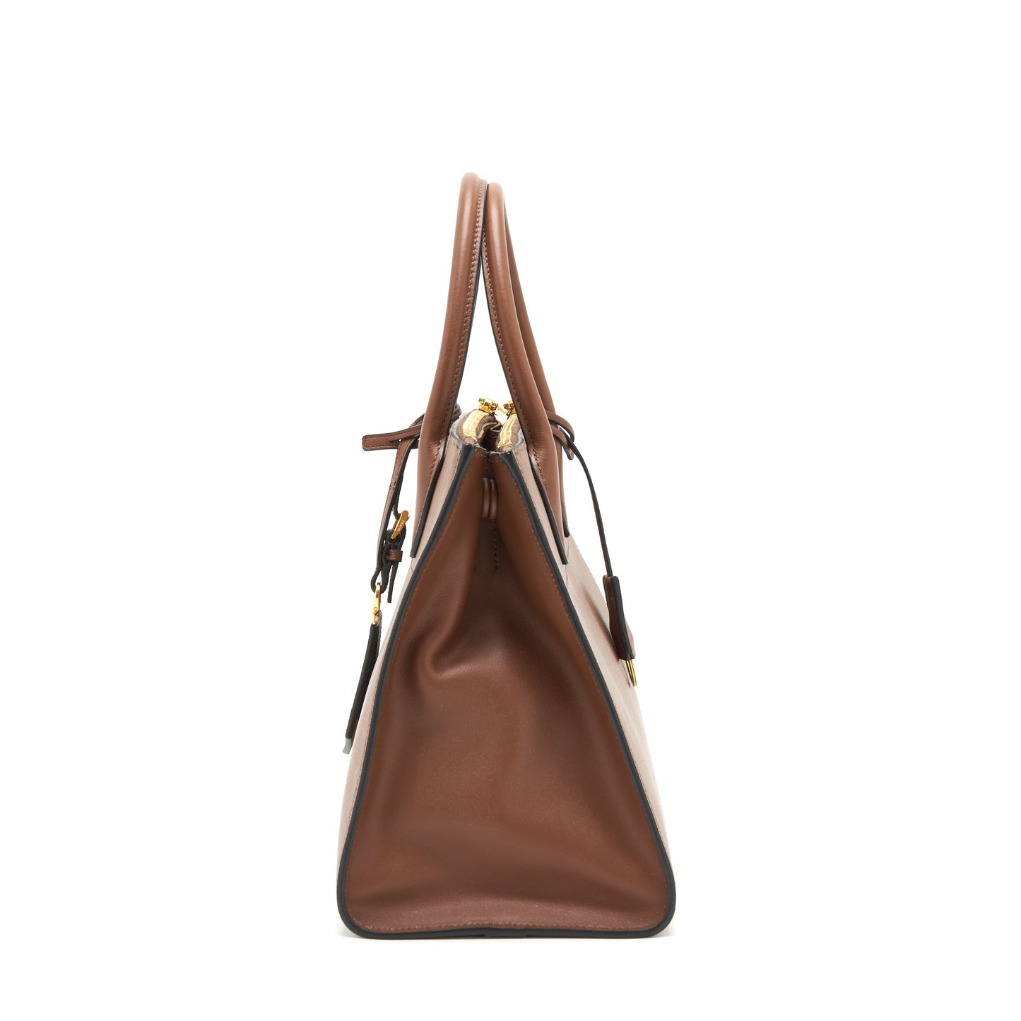 Saffiano Borda Purse Handbag Brown Travel Bag