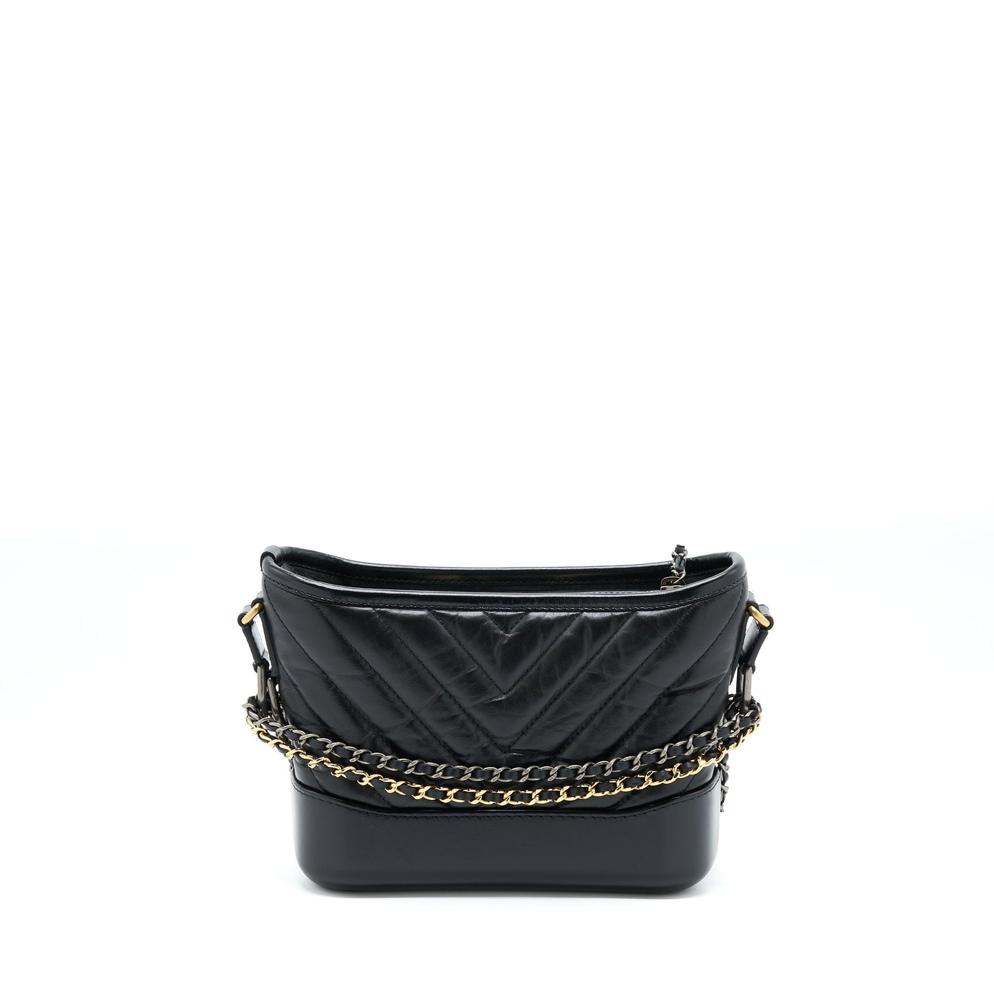 Chanel Chevron Gabrielle Hobo Hardware Multicolour Black Small Shoulder Bag