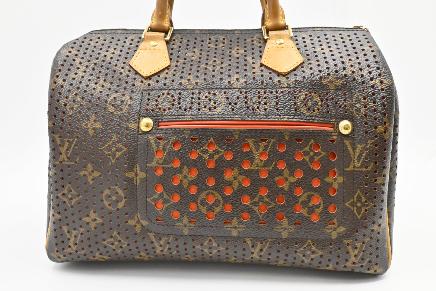 Louis Vuitton Speedy 30 Perforated Monogram Orange Canvas Handbag