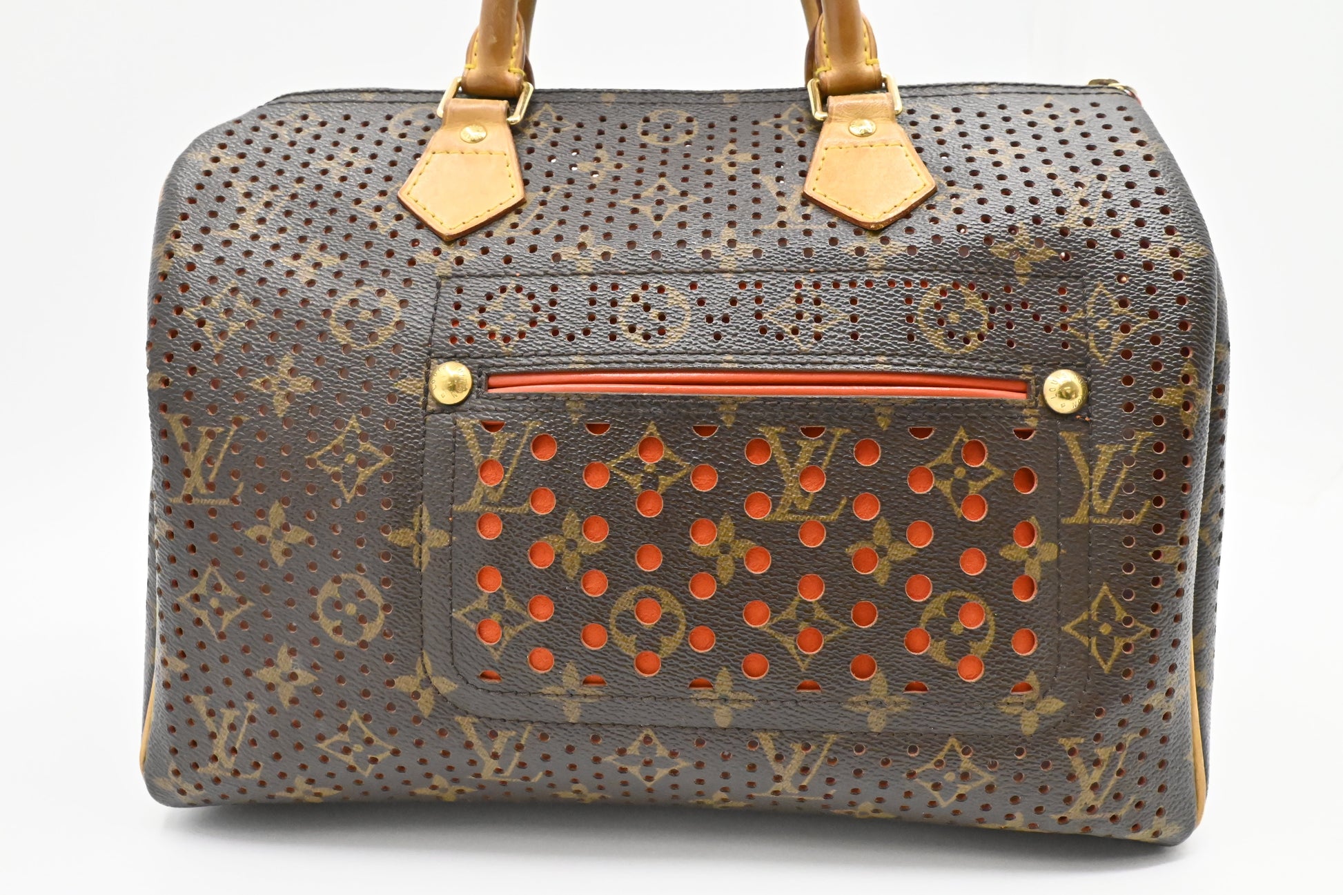 Louis Vuitton Speedy 30 Perforated Monogram Orange Canvas Handbag