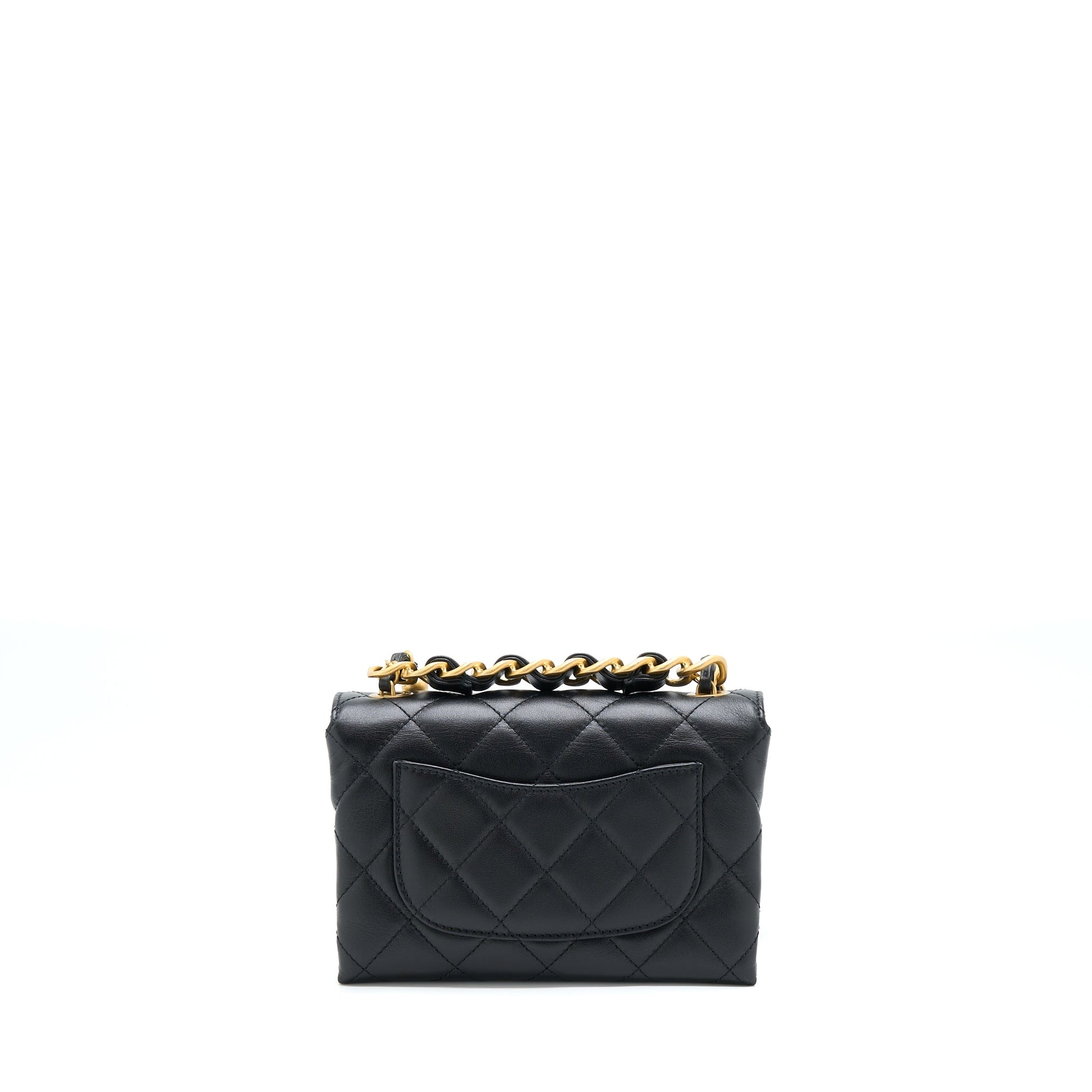Chanel 22S Seasonal Flap Calfskin Brushed GHW Black Shoulder Bag
