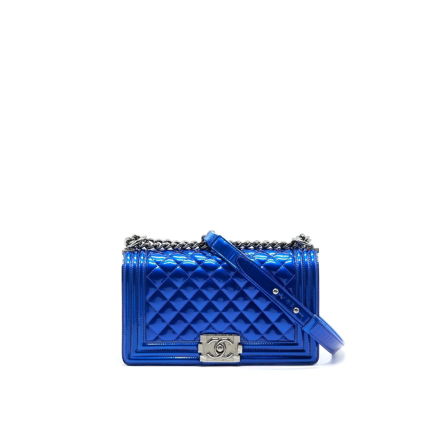 Chanel LE BOY Blue Handbag Bag In