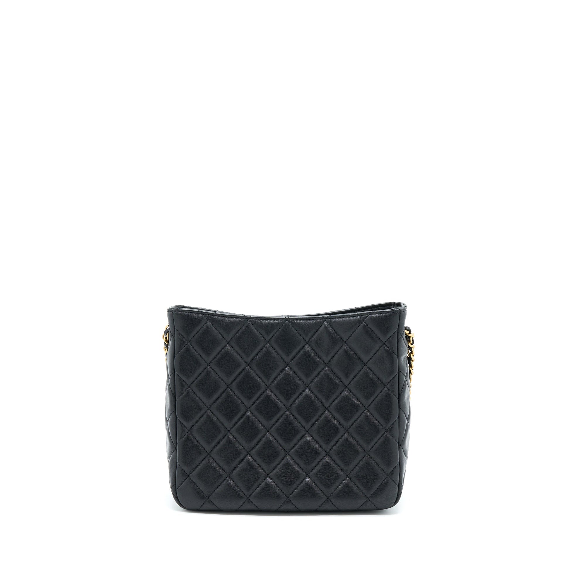 Chanel 22B Pearl Crush Hobo Lambskin GHW Black Shoulder Bag