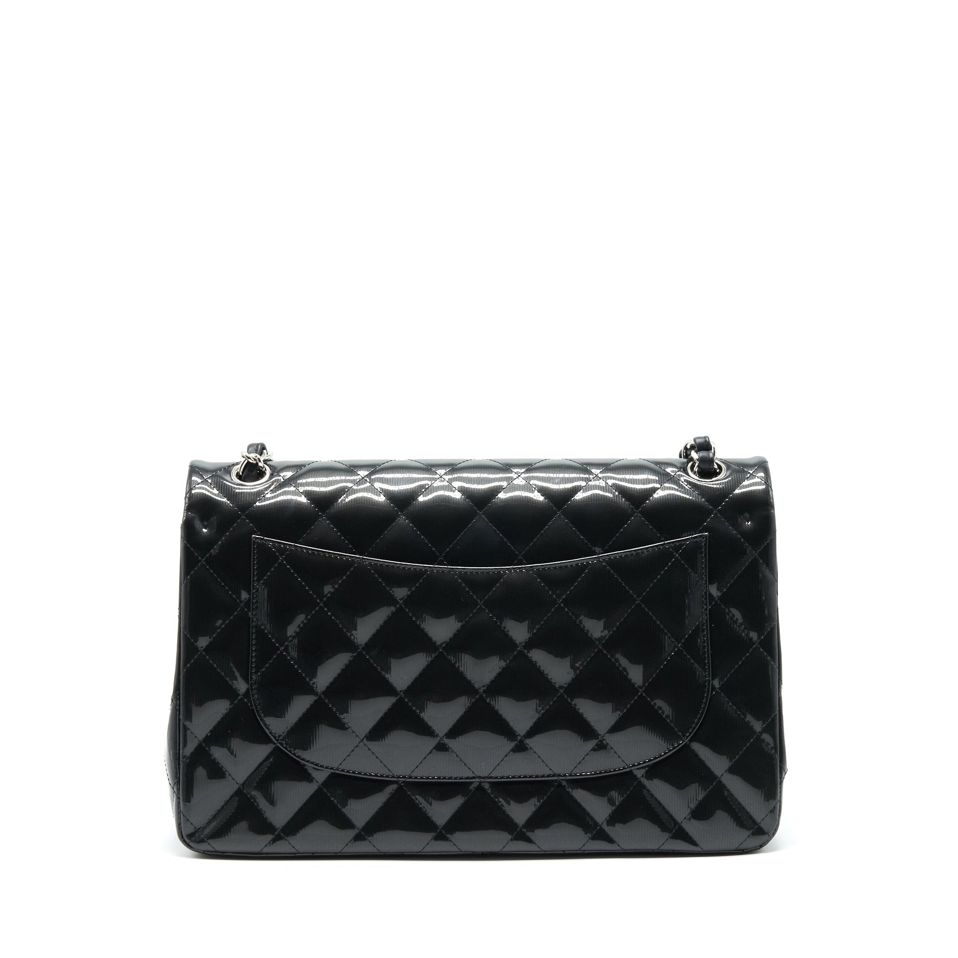 Chanel Classic Flap Jumbo Patent SHW Black Shoulder Bag