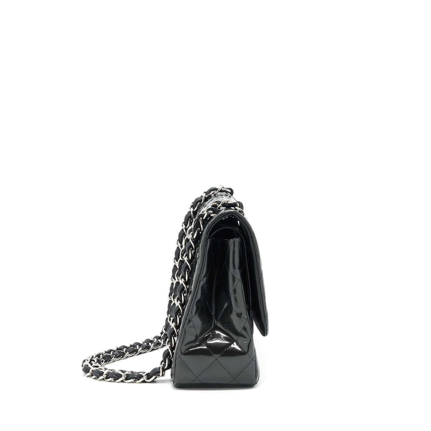 Chanel Classic Flap Jumbo Patent SHW Black Shoulder Bag