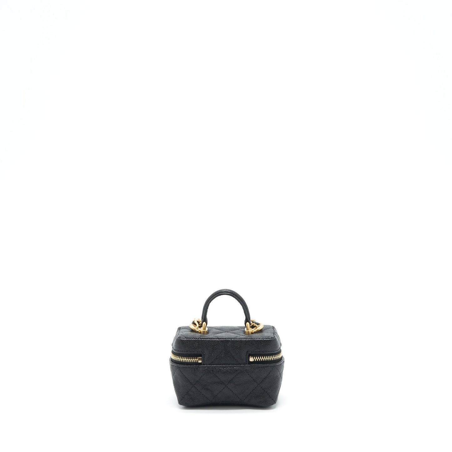 Chanel top handle vanity grained calfskin GHW Black Mini Bag