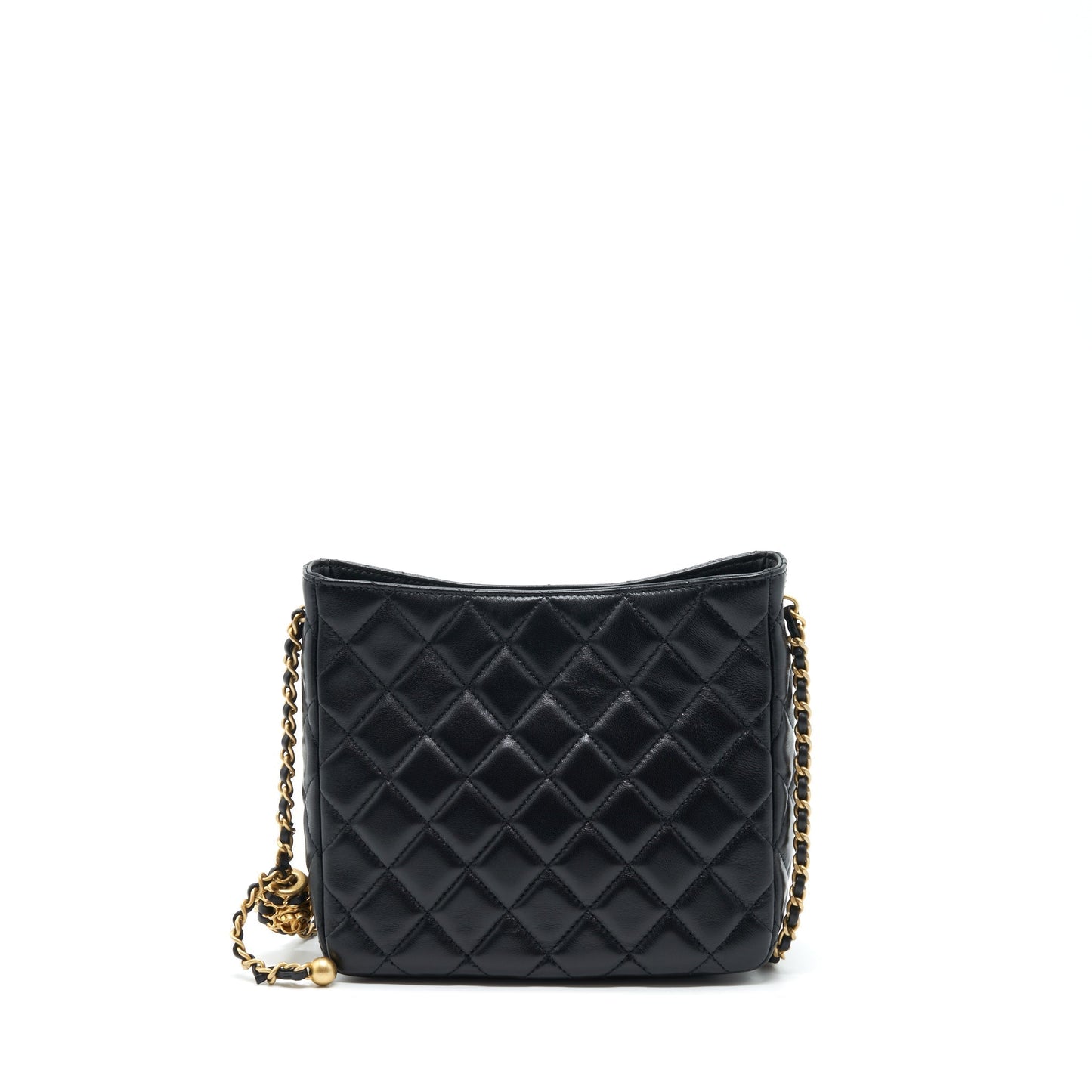 Chanel 22S Pearl Crush Hobo Lambskin GHW Black Shoulder Bag Black Ghw