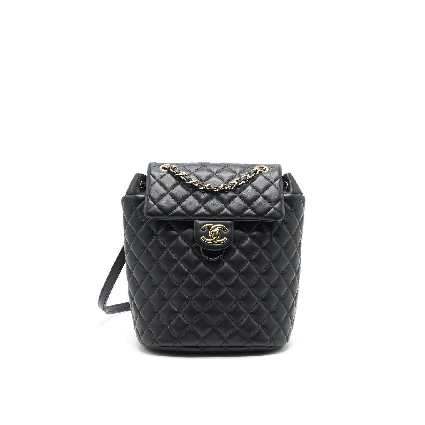 Chanel QUILTED LAMBSKIN URBAN SPIRIT BACKPACK GHW Black