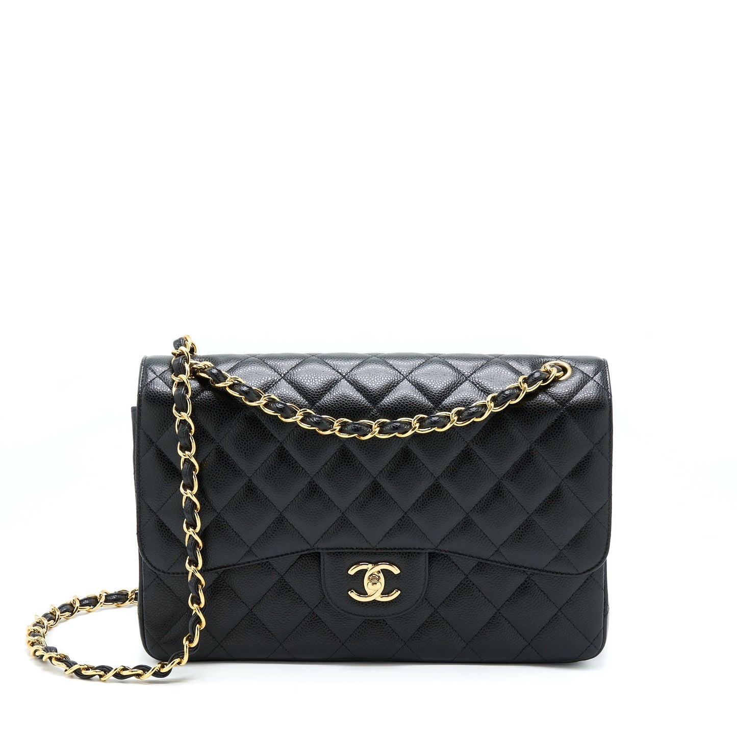 Chanel Classic Jumbo Flap Caviar GHW Black Shoulder Bag