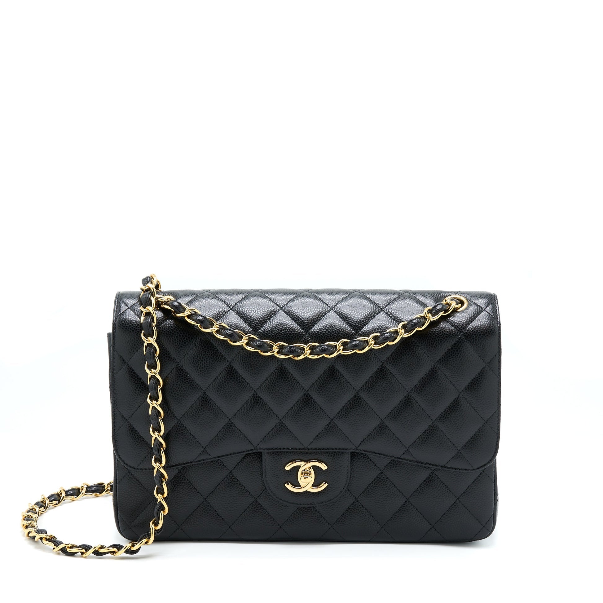Chanel Classic Jumbo Flap Caviar GHW Black Shoulder Bag