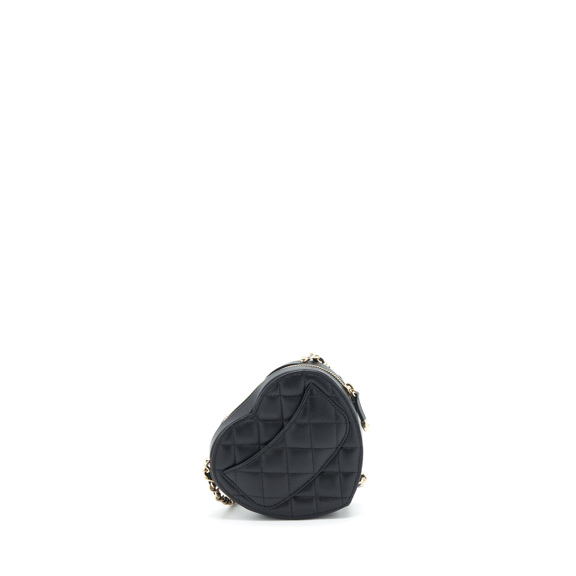 Chanel 22S Heart Lambskin LGHW Black Small Handbag Lghw 1