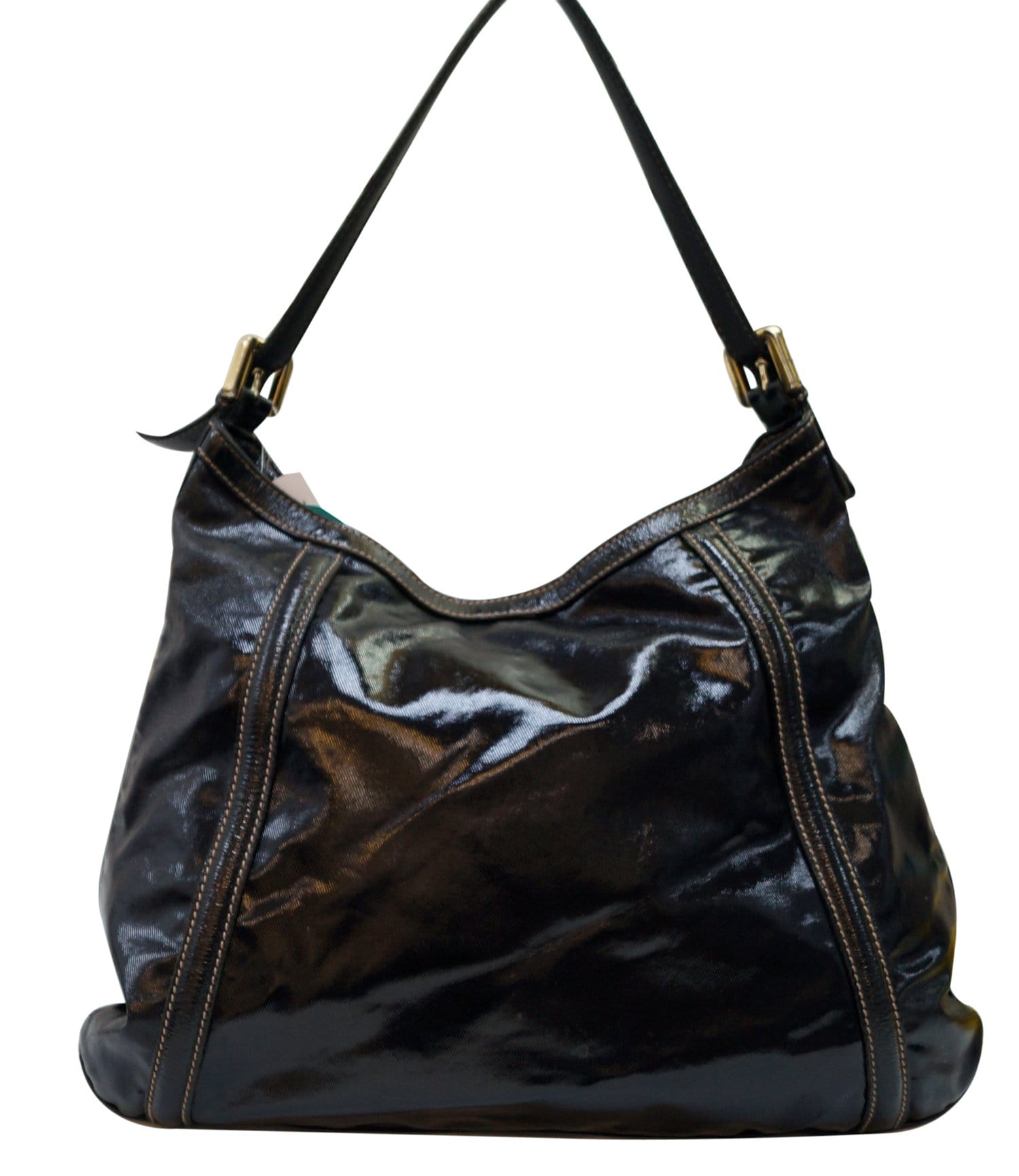 Gucci Patent Britt Hobo Bag Leather Black Travel Bag