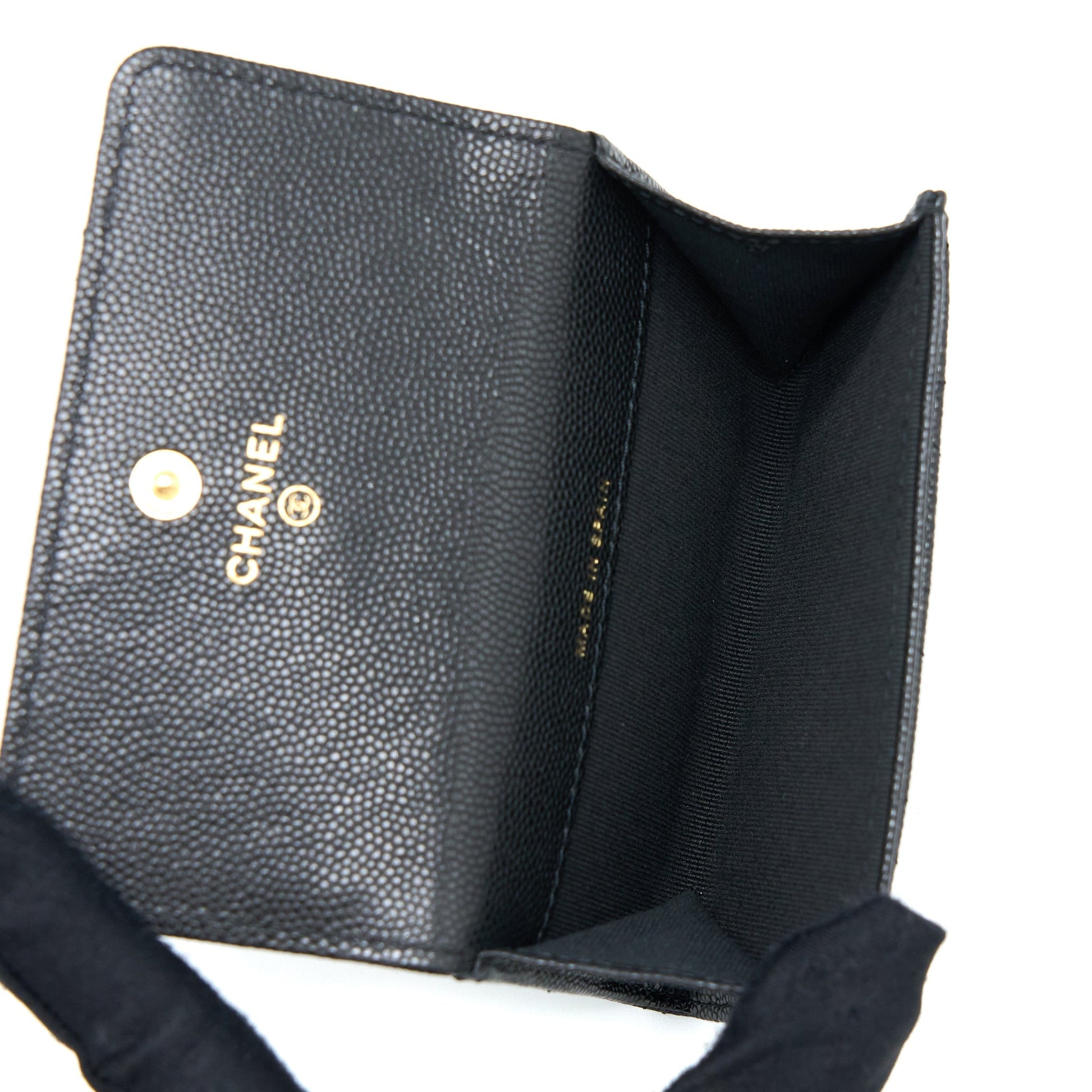 Chanel 23C Limited Edition Card Holder Caviar Black Wallet Case