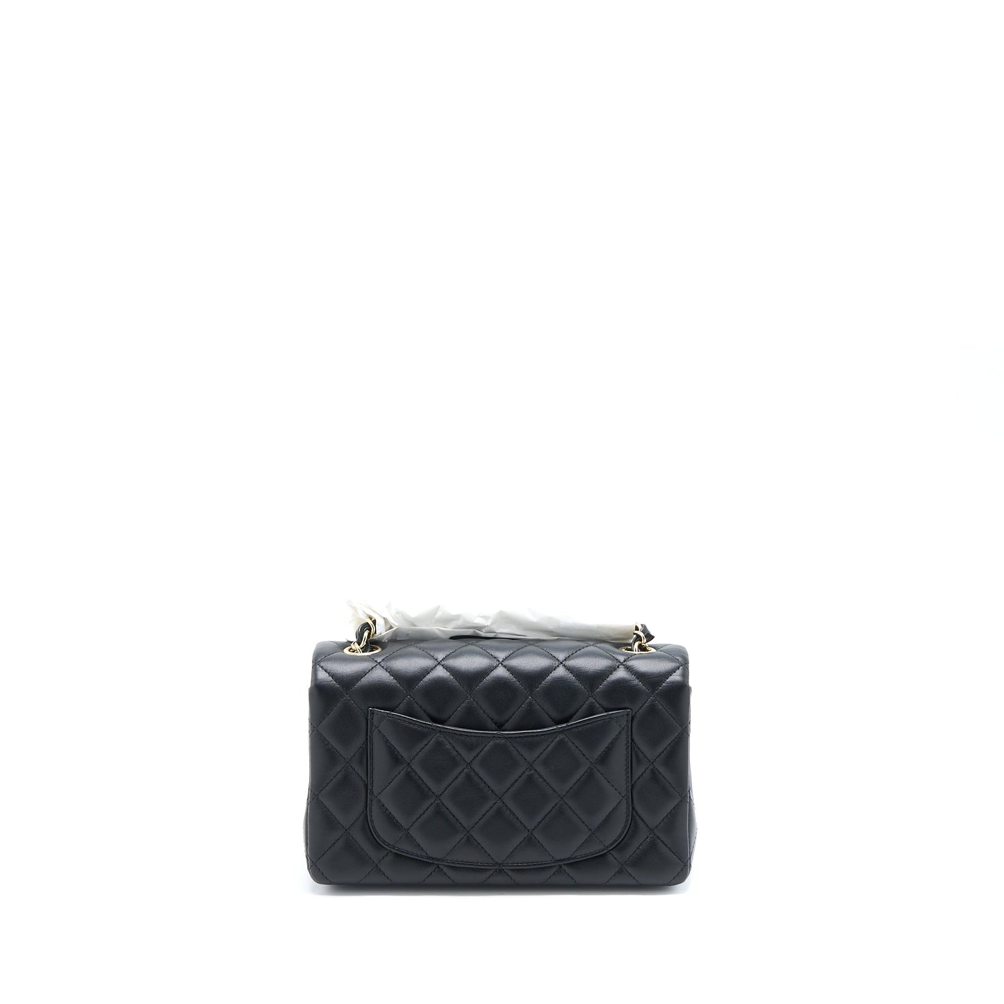 Chanel Rectangular Flap Lambskin LGHW Microchip Black Shoulder Bag Microchip 5