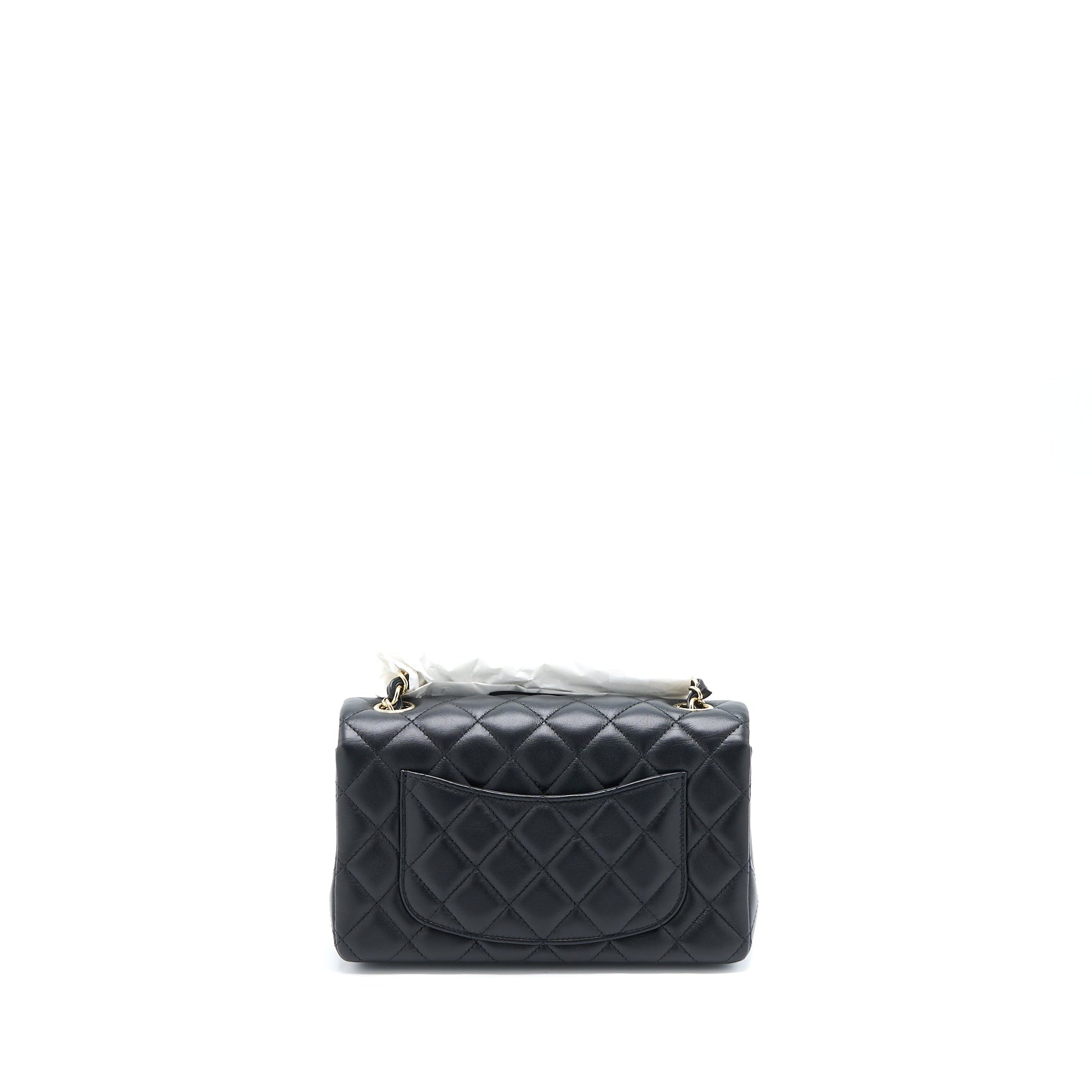 Chanel Rectangular Flap Lambskin LGHW Microchip Black Shoulder Bag Microchip 5