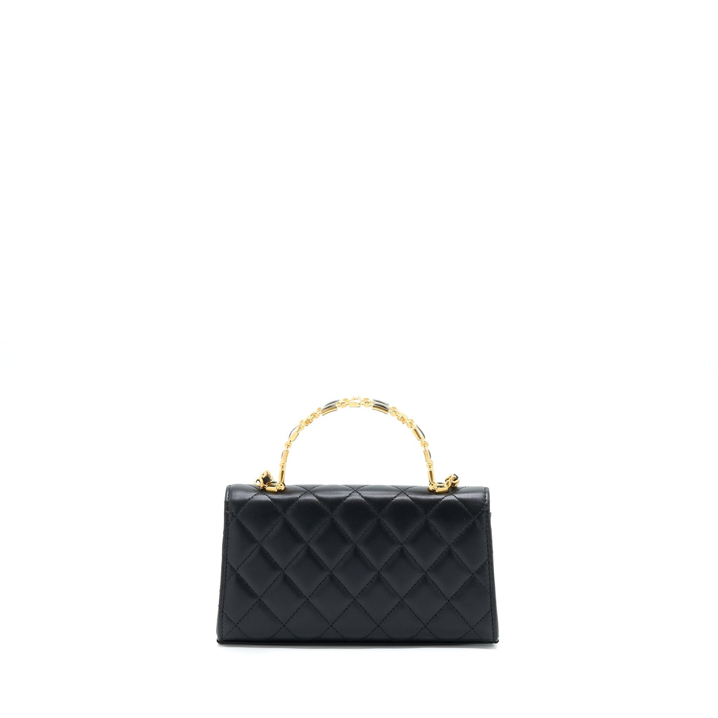Chanel 22B Flap Enamel CC Logo Top Black Shoulder Bag Ghw 1