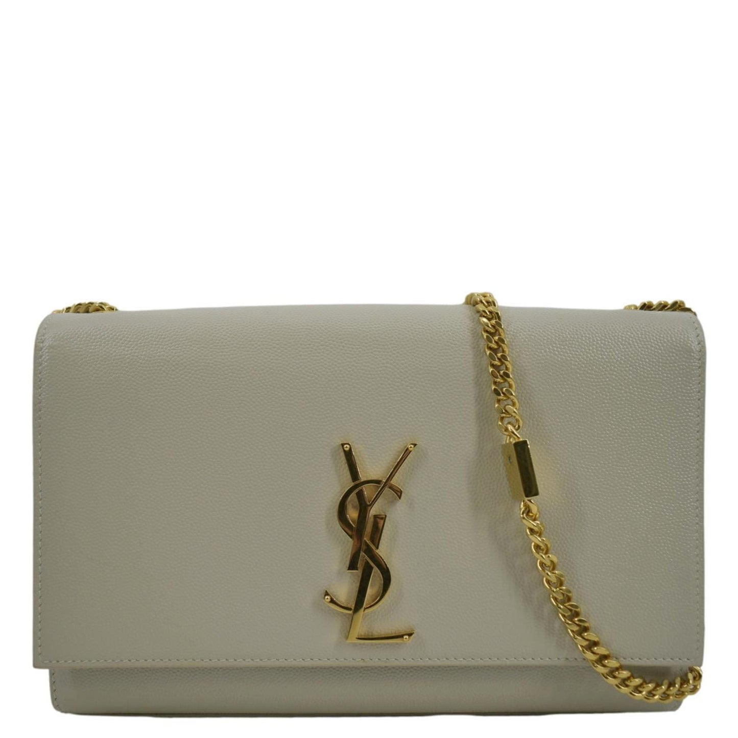 YSL Saint Laurent Yves Kate Clutch Crossbody Bag Leather White Chain Clutch Bag