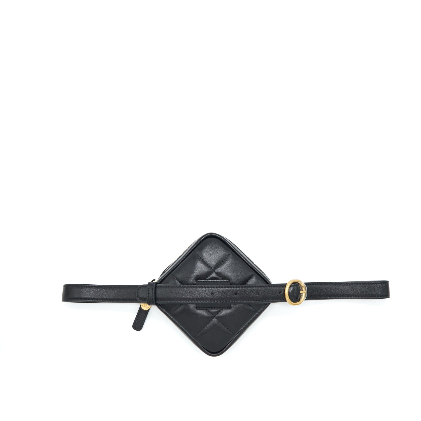 Chanel quilted belt lambskin GHW Black