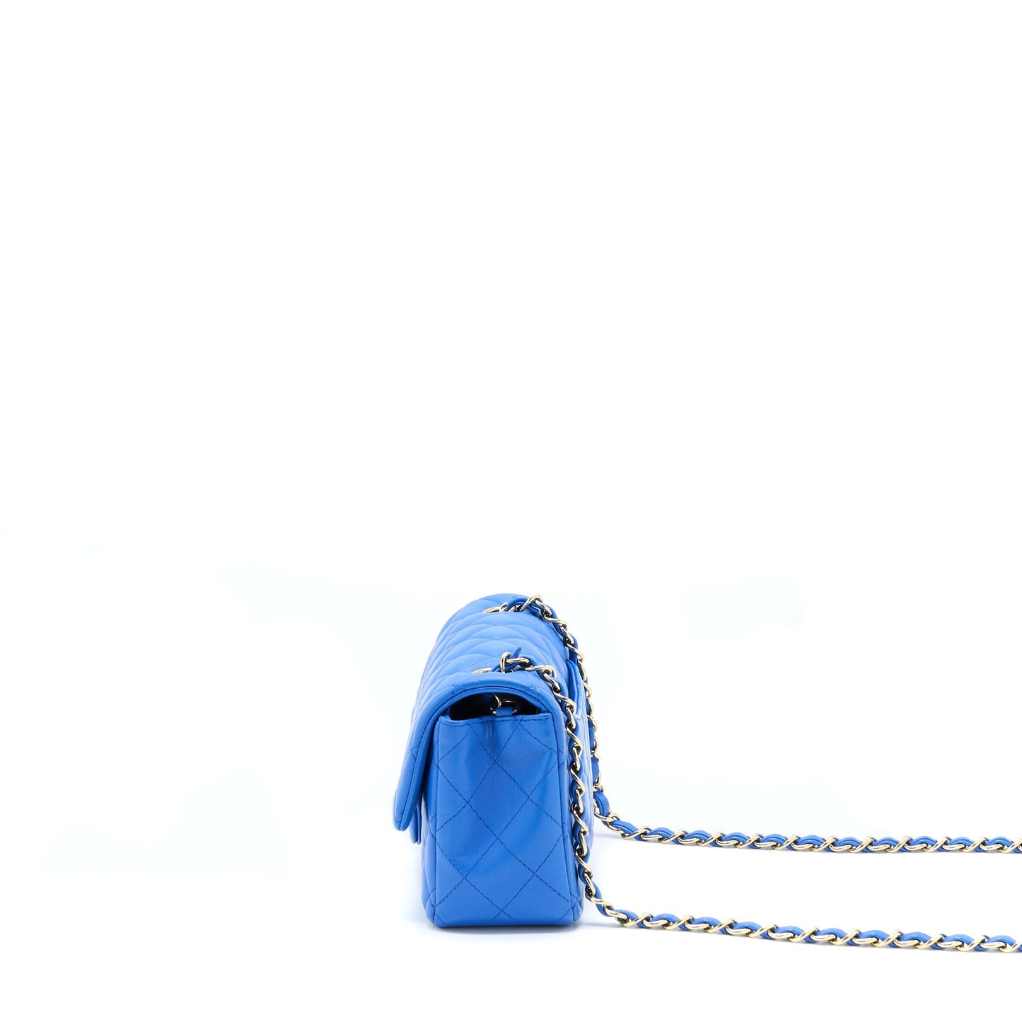 Chanel Rectangular Flap Lambskin LGHW Blue Shoulder Bag Lghw 1