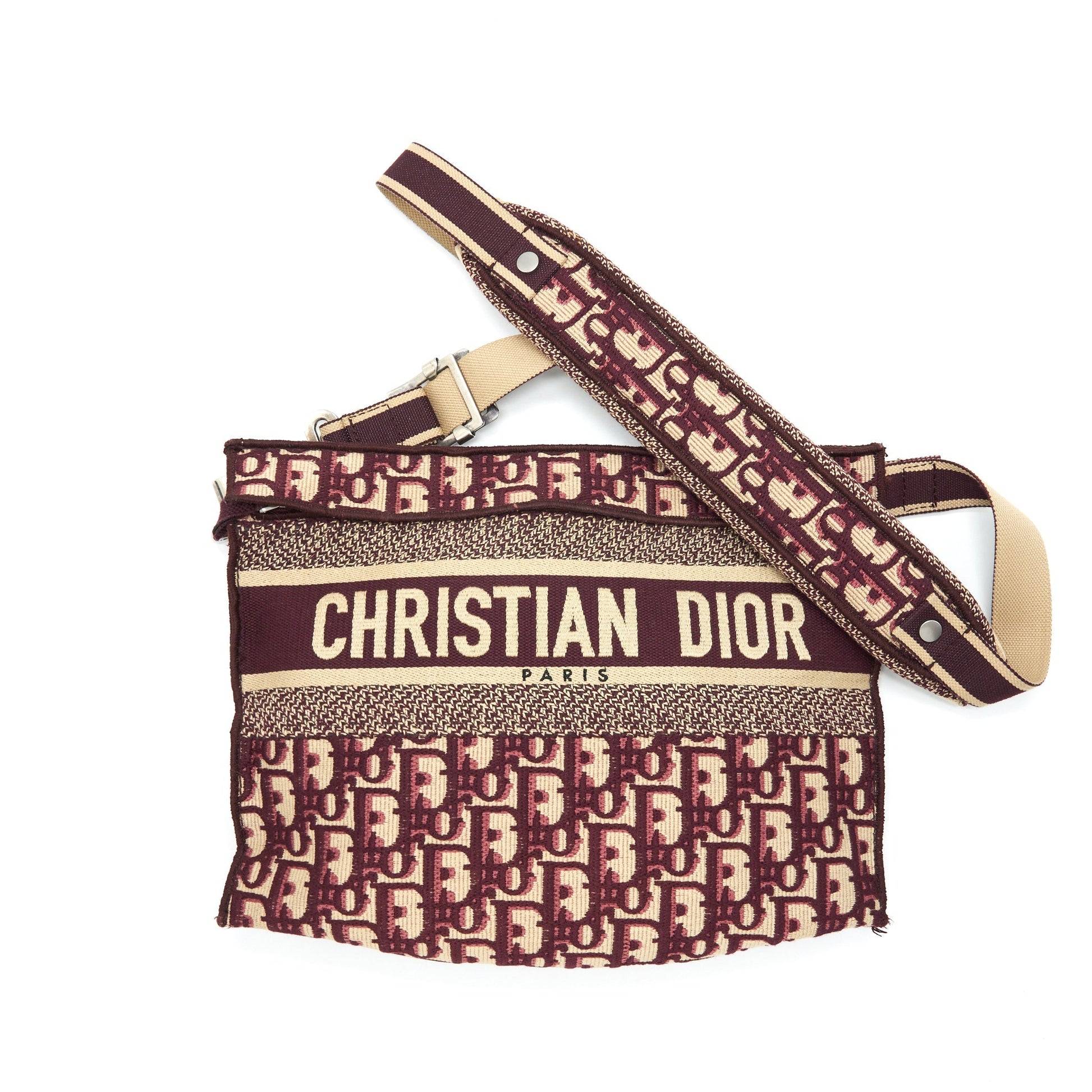 Dior Crossbody Messenger Purse Oblique Handbag Canvas Red Crossbody Bag
