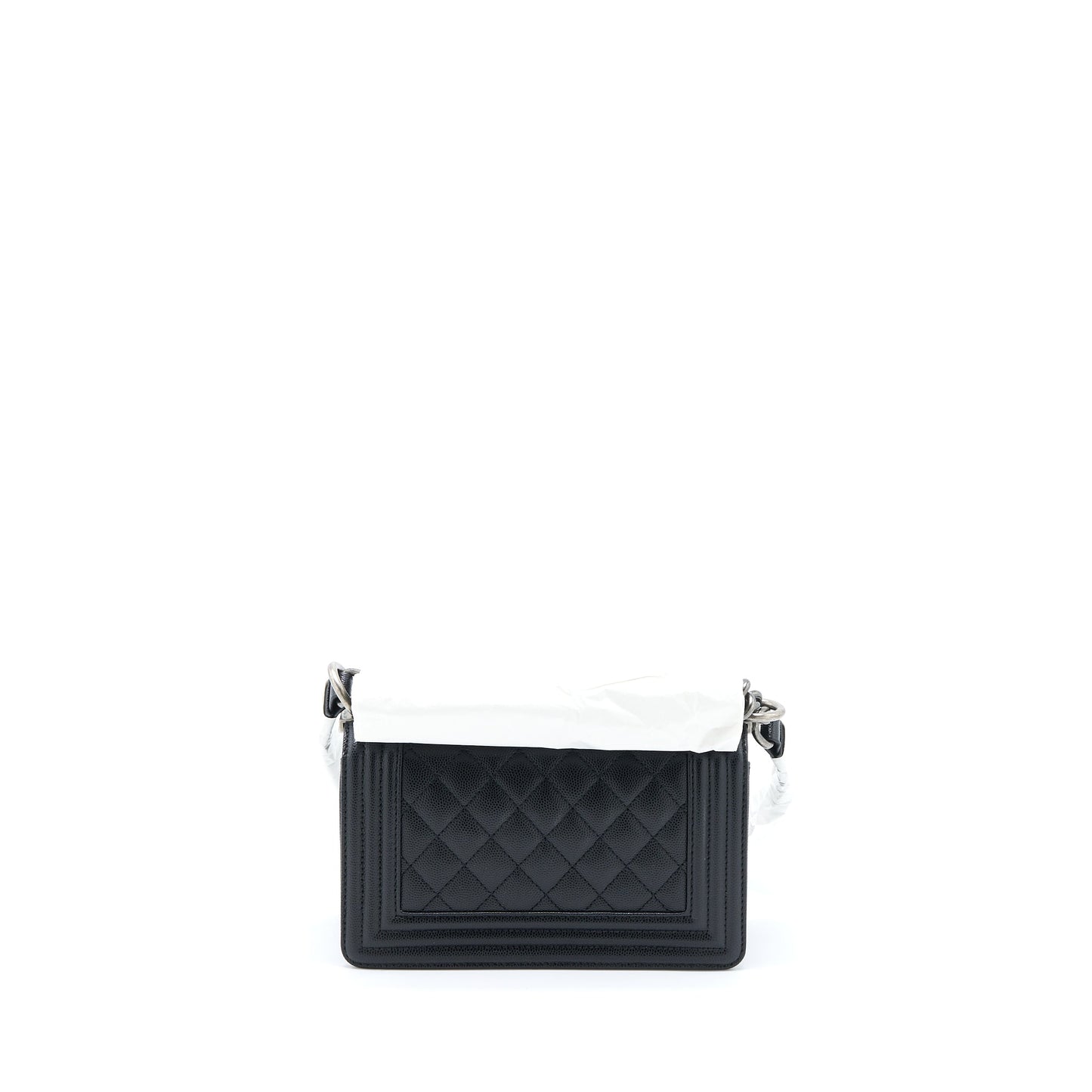 Chanel Boy Caviar Ruthenium SHW Microchip Black Small Handbag Microchip 2