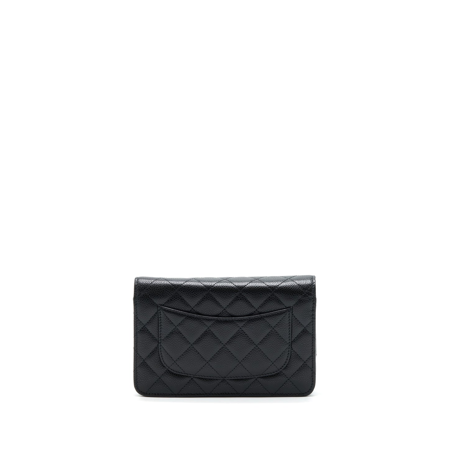 Chanel Classic On Caviar SHW Black Wallet Case