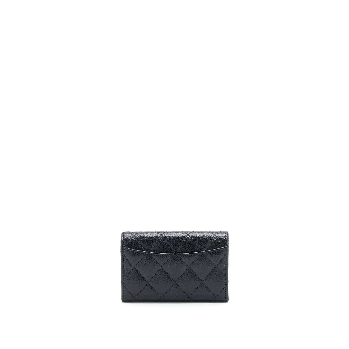 Chanel Classic Flap Card Holder Caviar SHW Black Wallet Case Shw 3