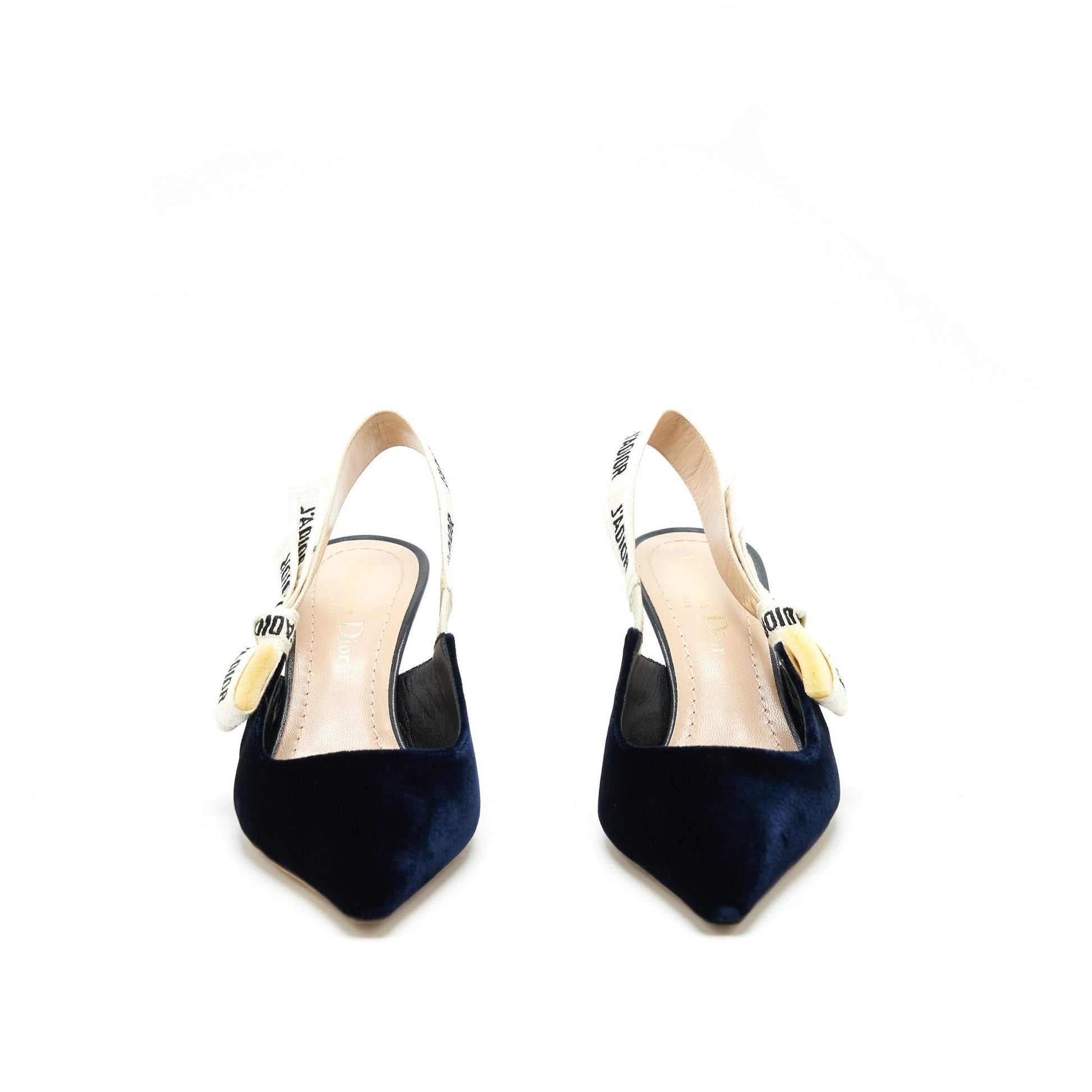 Dior Size Slingback Pump Velvet Navy Handbag Shoes